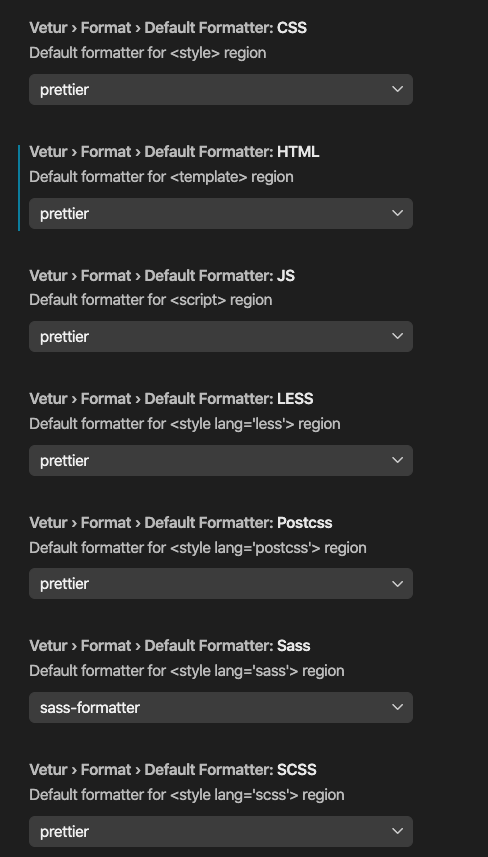 Formatter setting