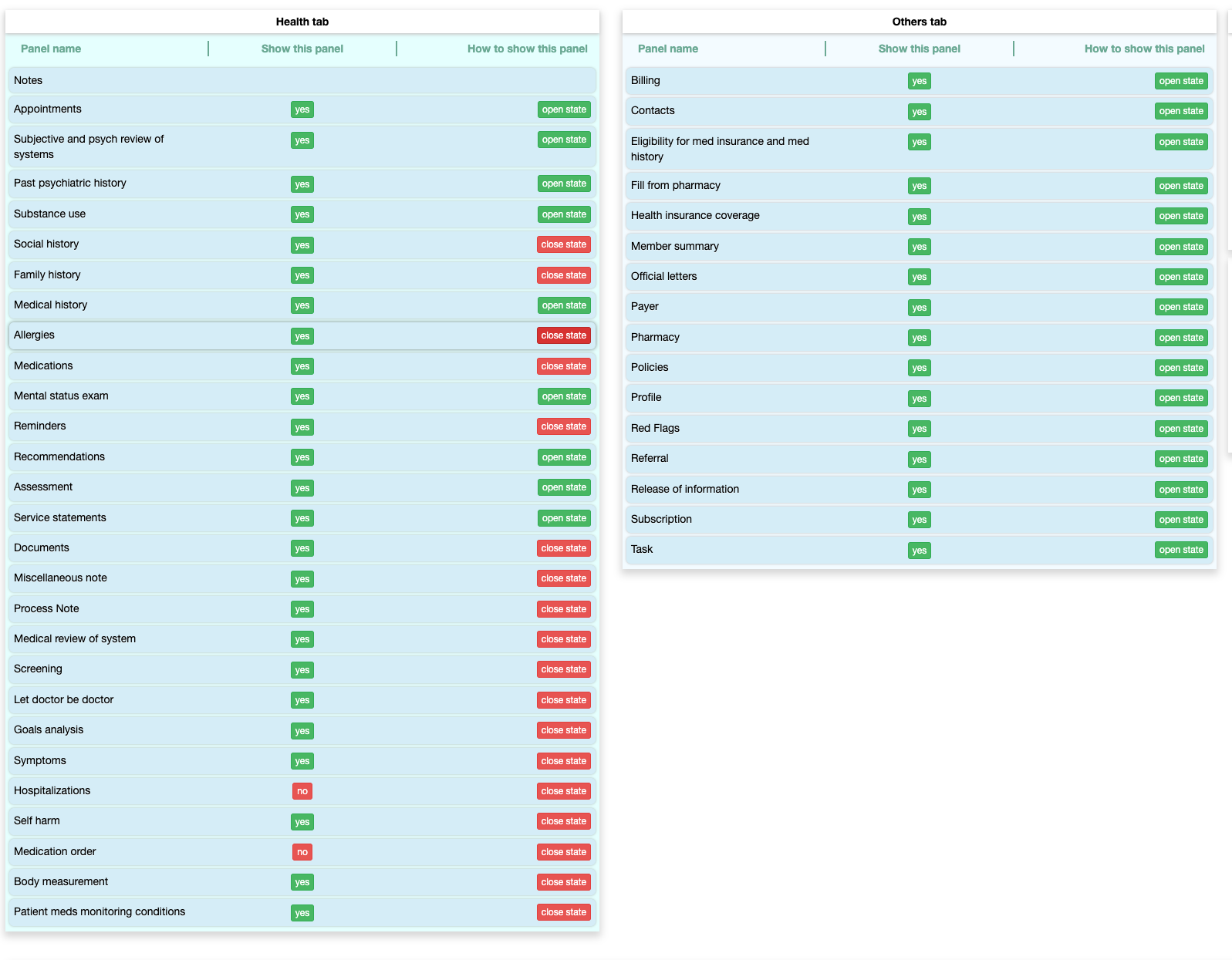 EMR customizer